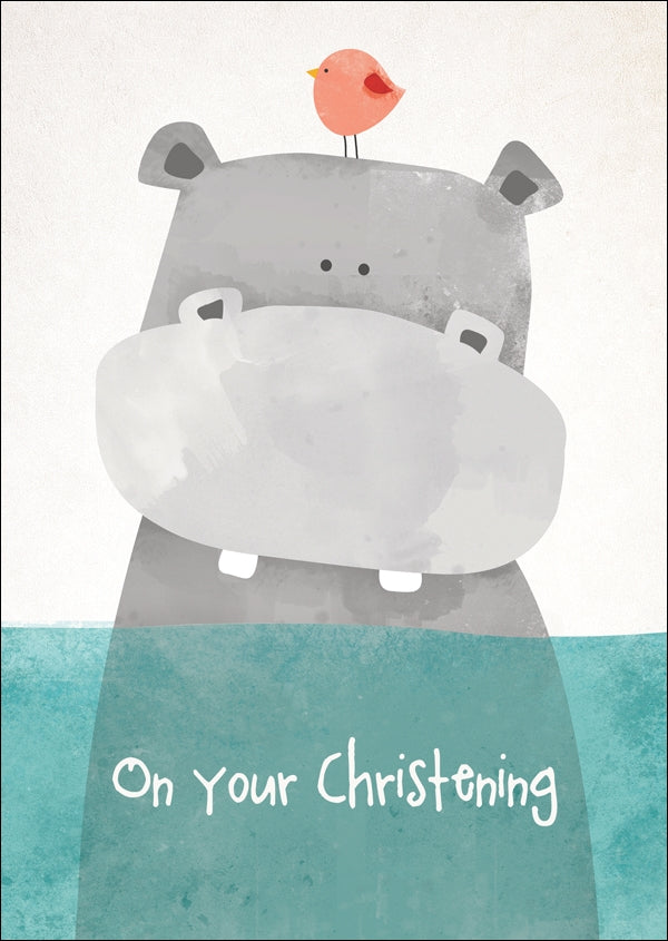 On Your Christening - Hippo Std Card  Gloss (6 Pack)On Your Christening - Hippo Std Card  Gloss (6 Pack)