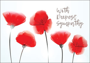 Deepest Sympathy - Poppies Std Card Gloss (6 Pack)Deepest Sympathy - Poppies Std Card Gloss (6 Pack)