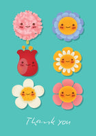 Thank You - Flower Faces Std Card Gloss (6 Pack)Thank You - Flower Faces Std Card Gloss (6 Pack)