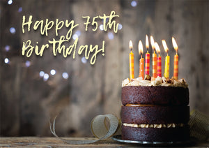 Happy 75Th Birthday - Cake Std Card Gloss (6 Pack)Happy 75Th Birthday - Cake Std Card Gloss (6 Pack)
