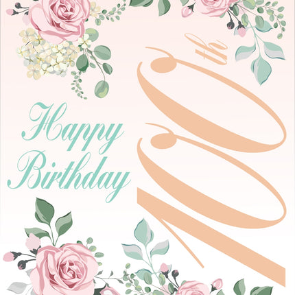 Happy 100Th Birthday -  Flowers Std Card Gloss (6 Pack)Happy 100Th Birthday -  Flowers Std Card Gloss (6 Pack)