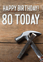 Happy Birthday 80 Today -  Tools Std Card Gloss (6 Pack)Happy Birthday 80 Today -  Tools Std Card Gloss (6 Pack)
