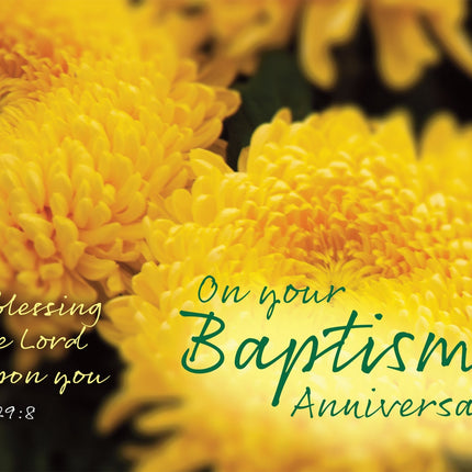 On Your Baptism Anniversary - Flower  Std Card Gloss (6 Pack)On Your Baptism Anniversary - Flower  Std Card Gloss (6 Pack)