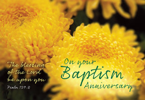On Your Baptism Anniversary - Flower  Std Card Gloss (6 Pack)On Your Baptism Anniversary - Flower  Std Card Gloss (6 Pack)