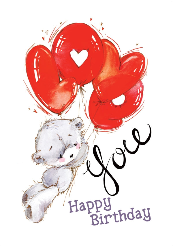 Happy Birthday - Love You Bear Std Card Textured (6 Pack)Happy Birthday - Love You Bear Std Card Textured (6 Pack)