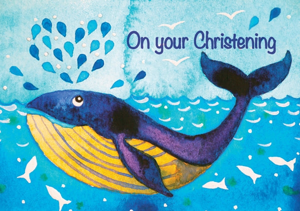 On Your Christening - Whale Std Card Textured (6 Pack)On Your Christening - Whale Std Card Textured (6 Pack)
