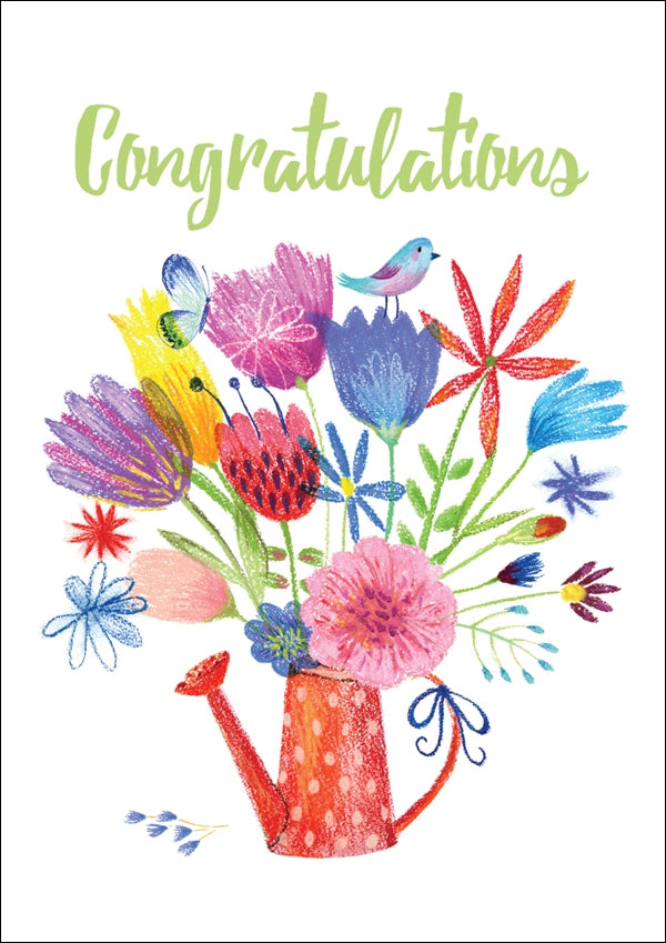 Congratulations - Watering Can Std Card Textured (6 Pack)Congratulations - Watering Can Std Card Textured (6 Pack)
