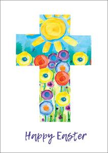 Happy Easter - Cross Sun Std Card Textured (6 Pack)Happy Easter - Cross Sun Std Card Textured (6 Pack)