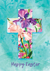Happy Easter - Cross Flowers Std Card Textured (6 Pack)Happy Easter - Cross Flowers Std Card Textured (6 Pack)