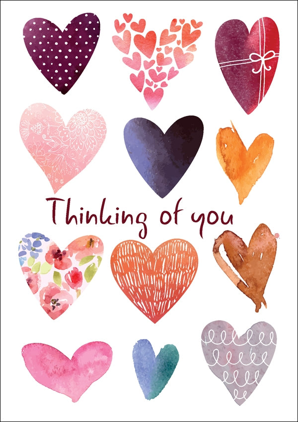 Thinking Of You - Hearts Std Card Textured (6 Pack)Thinking Of You - Hearts Std Card Textured (6 Pack)