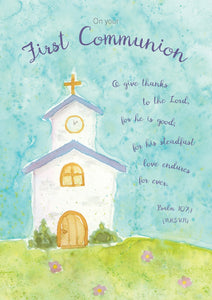 On Your First Communion - Church Std Card Textured (6 Pack)On Your First Communion - Church Std Card Textured (6 Pack)