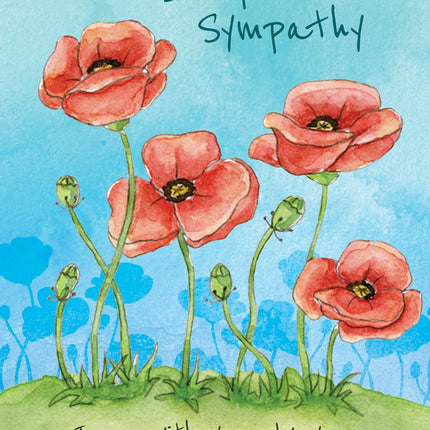 With Deepest Sympathy - Poppies Textured (6 Pack)With Deepest Sympathy - Poppies Textured (6 Pack)