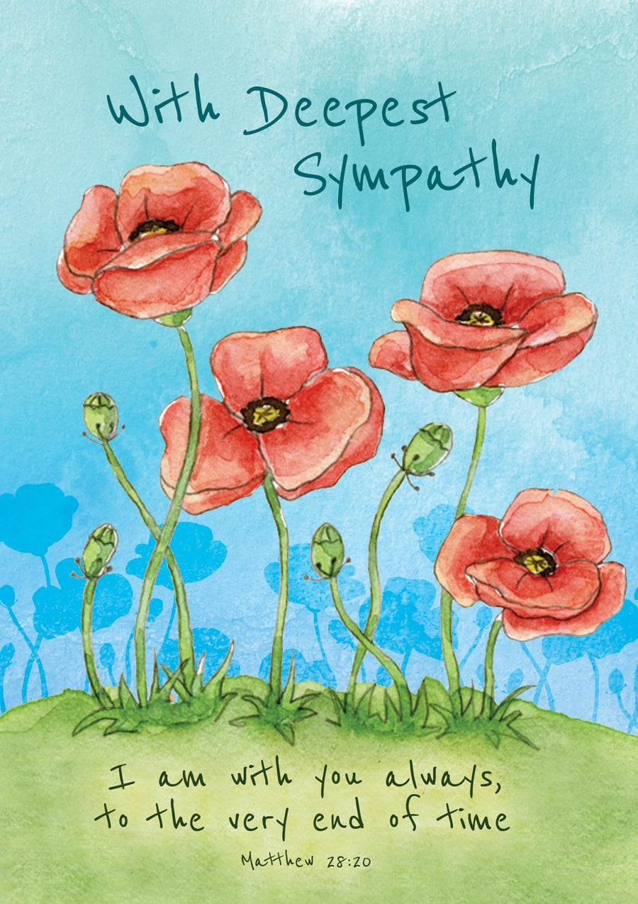 With Deepest Sympathy - Poppies Textured (6 Pack)With Deepest Sympathy - Poppies Textured (6 Pack)