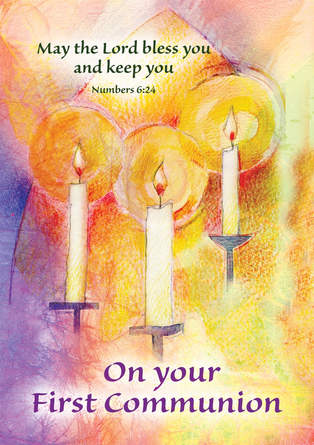 On Your First Communion  - Candles  Std Card Textured (6 Pack)On Your First Communion  - Candles  Std Card Textured (6 Pack)
