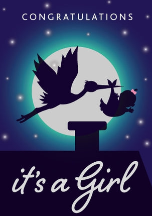 Congratulations Baby - Girl Silhouette Foil Gloss StdCongratulations Baby - Girl Silhouette Foil Gloss Std