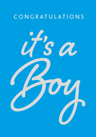 Congratulations Baby - Boy Blue Foil Gloss StdCongratulations Baby - Boy Blue Foil Gloss Std