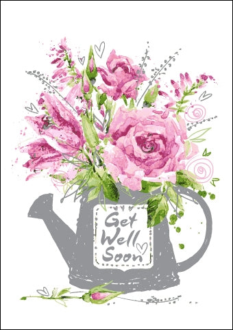 Get Well Soon - Flowers Foil Textured StdGet Well Soon - Flowers Foil Textured Std