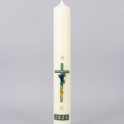 Wheat and Grapes Over Cross Wax Relief