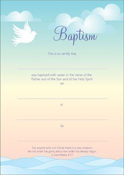 Baptism Certificate (Waves) (Pack Of 10)Baptism Certificate (Waves) (Pack Of 10)