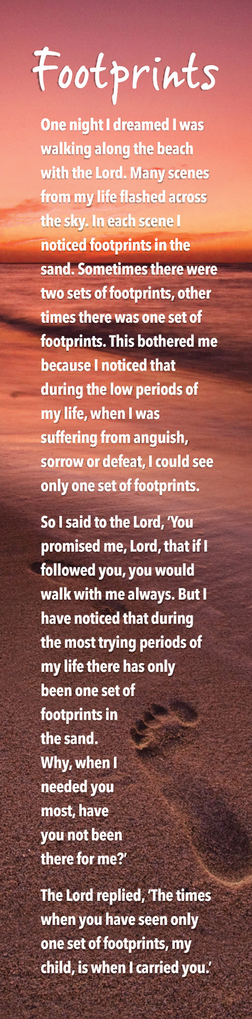 Bookmarks - Footprints (Sunset Scene) Pack  Of 10 Individual DesignBookmarks - Footprints (Sunset Scene) Pack  Of 10 Individual Design