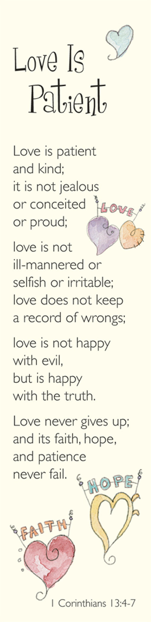 Bookmarks - Love Is Patient Pack  Of 10 Individual DesignBookmarks - Love Is Patient Pack  Of 10 Individual Design