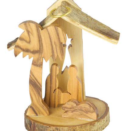 Olive Wood Nativity Crib Christmas Tree Decoration (442)Olive Wood Nativity Crib Christmas Tree Decoration (442)