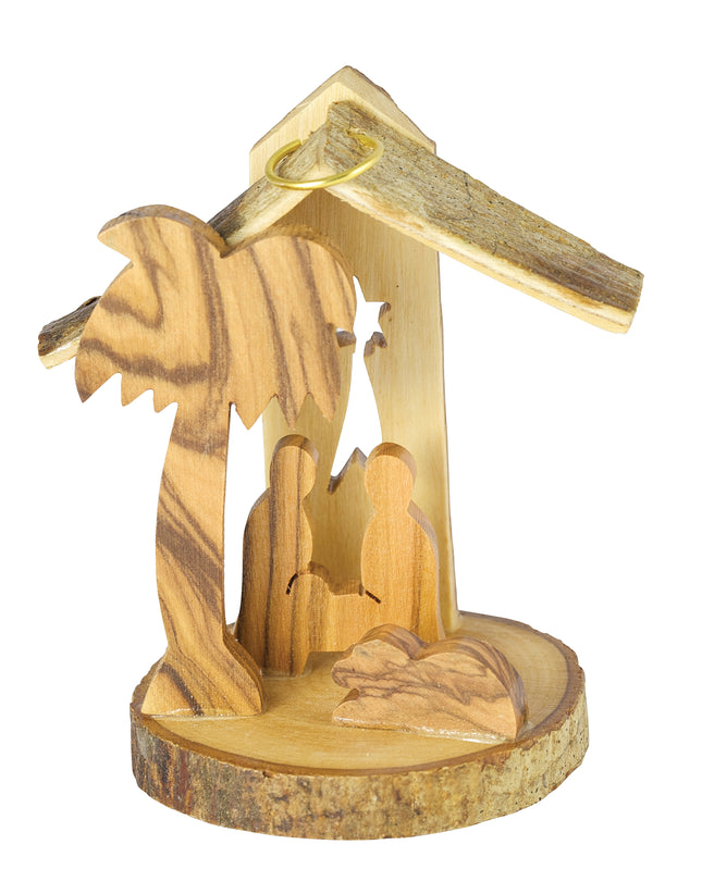Olive Wood Nativity Crib Christmas Tree Decoration (442)Olive Wood Nativity Crib Christmas Tree Decoration (442)