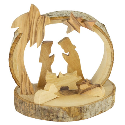 Olive Wood Small Nativity Crib (444)Olive Wood Small Nativity Crib (444)