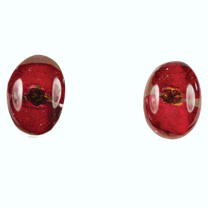 Rememberance Silver Poppy Oval Stud Earrings (Pe02Rememberance Silver Poppy Oval Stud Earrings (Pe02