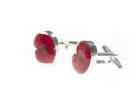 Rememberance Silver Poppy Oval Cufflinks        (Pcl)Rememberance Silver Poppy Oval Cufflinks        (Pcl)