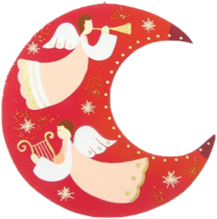 Angel Moon Christmas Decoration - Red  (662)Angel Moon Christmas Decoration - Red  (662)