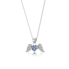 Forget Me Not Angel Wings Pendant & Adjustustable 18