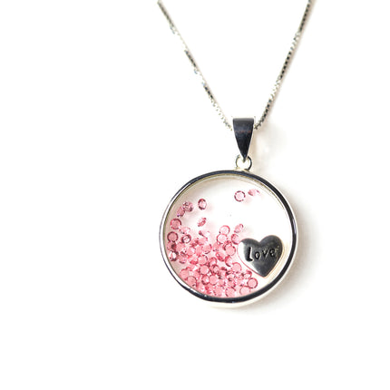 Sterling Silver Love Charm Pendant Necklace,With 41Cm Sterling Silver ChainSterling Silver Love Charm Pendant Necklace,With 41Cm Sterling Silver Chain