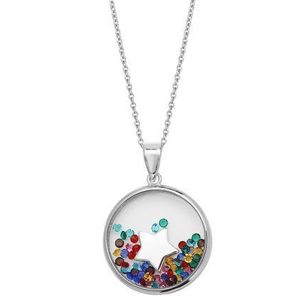 Sterling Silver Star Charm Pendant Necklace, With 41cm Sterling Silver Chain (SP779B)