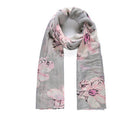 Grey Floral Print Long Scarf (93231)  90 X 180 CmGrey Floral Print Long Scarf (93231)  90 X 180 Cm
