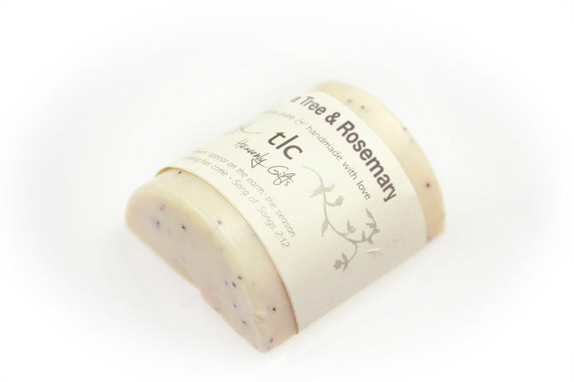 Handmade Tlc Tea Tree & Rosemary Soap In Organza Bag  Handmade Tlc Tea Tree & Rosemary Soap In Organza Bag  