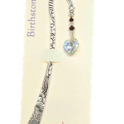 Pewter And Swarovski Crystal Birthstone Bookmark JanuaryPewter And Swarovski Crystal Birthstone Bookmark January