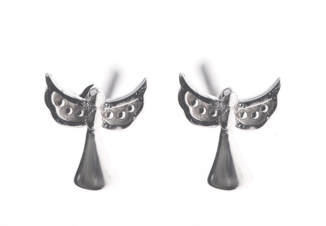 Emily Collection Sterling Silver Angel Stud Earrings  Emily Collection Sterling Silver Angel Stud Earrings  
