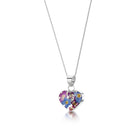 Sterling Silver Purple Haze Heart Necklace, With 18