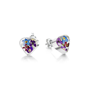 Sterling Silver Purple Haze Heart Stud Earrings,  *Ble02*Sterling Silver Purple Haze Heart Stud Earrings,  *Ble02*