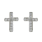 Sterling Silver Cubic Zirconia Cross Stud Earrings (H1564/C)Sterling Silver Cubic Zirconia Cross Stud Earrings (H1564/C)