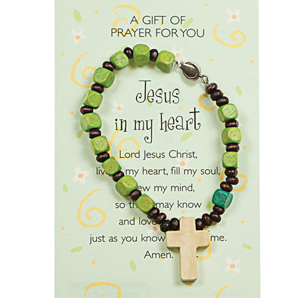 Wooden Hand Painted Rosary BraceletWooden Hand Painted Rosary Bracelet