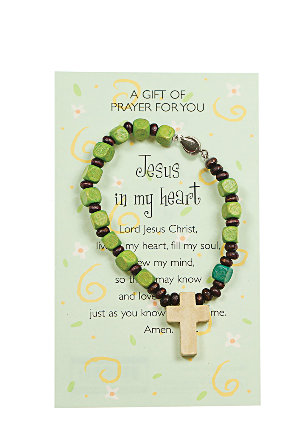 Wooden Hand Painted Rosary BraceletWooden Hand Painted Rosary Bracelet