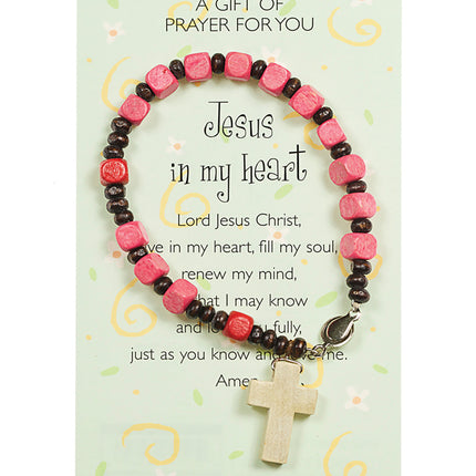 Wooden Hand Painted Rosary Bracelet