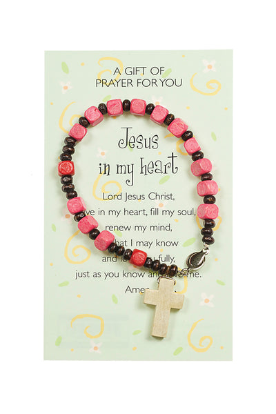 Wooden Hand Painted Rosary Bracelet