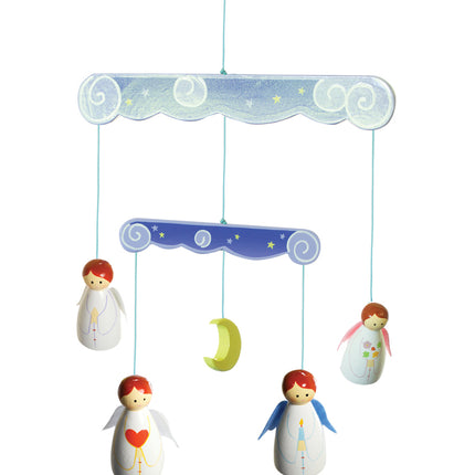 Hand-Painted 3D Wooden Angel Mobile (Ref: 930)Hand-Painted 3D Wooden Angel Mobile (Ref: 930)