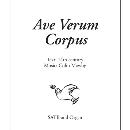 Ave Verum Corpus (Mawby)-OctavoAve Verum Corpus (Mawby)-Octavo
