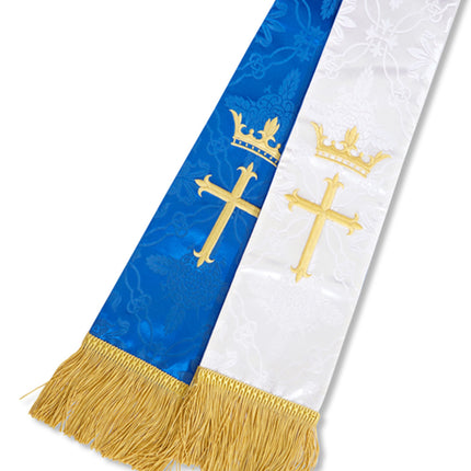 Reversible Stole Blue / WhiteReversible Stole Blue / White