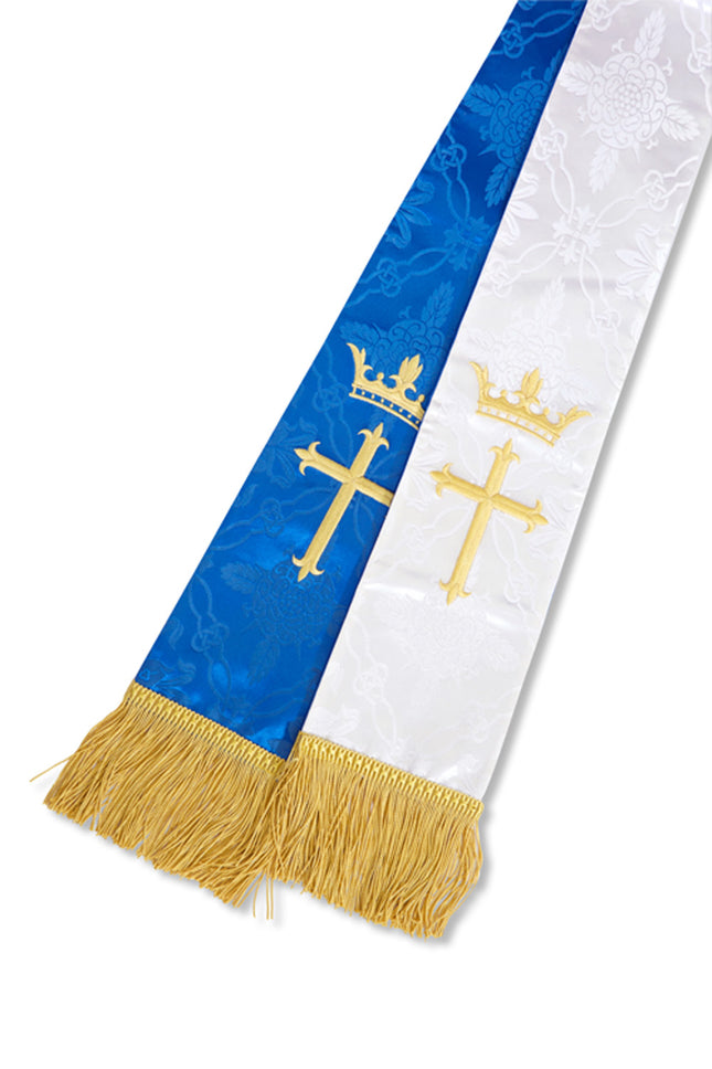 Reversible Stole Blue / WhiteReversible Stole Blue / White