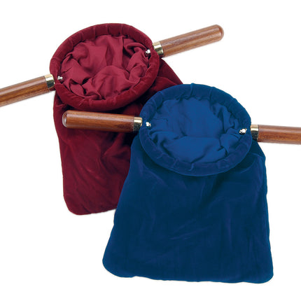 Blue Velvet Collection Bag - Wooden HandlesBlue Velvet Collection Bag - Wooden Handles